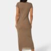 Flocking Mesh T-Short Maxi Dress